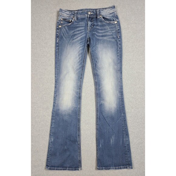 Miss Me Jeans Size 26 Womens Signature Boot Low Rise Blue Denim (28x32) - Picture 1 of 15